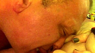 granny explodes from tongue toys then rides cock to orgasm