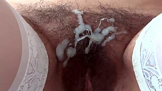 Hairy Pussy Milf Masturbates for Young Guys Cumshot Compilation