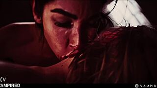 Cute Blonde Slave Submits To Lesbian Vampire Domme!