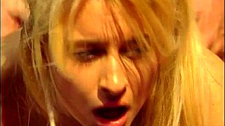 virgin whore rides cock hard in vintage fantasy threesome