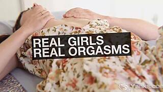 yanks hermine haller fingers her wet hairy pussy to orgasm toes curling