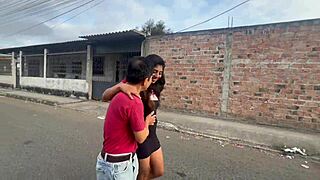 Public Park Thrill with Horny Slut Girlfriend and Stranger