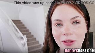 Horny Stepdaughter Seduces in Fishnets and Lingerie