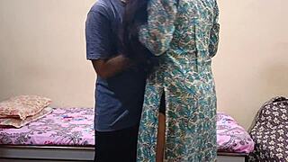 Indian beauty takes creampie from old man.  
