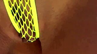 craving this babe's net bikini pussy lips?