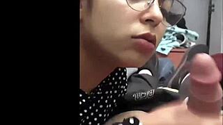 Petite latina milks cock with creamy handjob finish