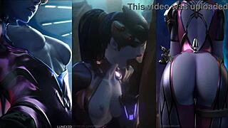 Widowmaker's big tits cock compilation! 🔥🍆💦