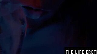 petite brunette rams huge ice dildo deep in tight asshole closeup