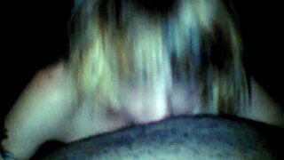 white woman eagerly sucks massive black cock interracial style