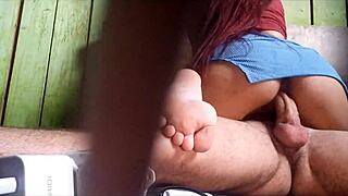 Bent over homemade asian euro pounding with monster cocks