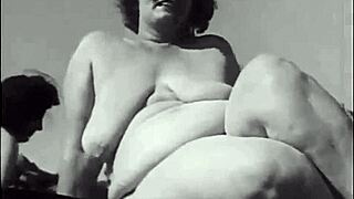 Vintage Nudists Show Hairy Beavers on Beach