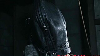 Inked submissive bound choked toyed gagged roughly dominated