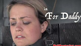 bound submissive gagged deepthroats in extreme bdsm closeup