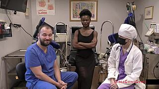 i'm rina, trembling as doctor tampa probes my shaved pussy exam