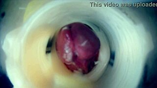 Watch my dick pulse inside with endoscopic double creampie view