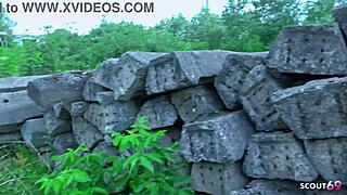 christy ley risks outdoor fuck at model job
