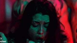 intense footjob threesome latinas lick toes cum swap