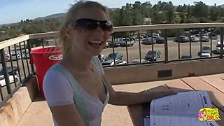 blonde lesbian licks ass fingers pussy heels