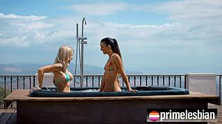 wanna watch us squirt in the hot tub?? ohana petite & angie lynx cumming hard! 🔥🛁💦