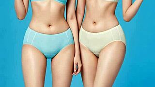 um, sweet asian models tease in sexy lingerie and panties...