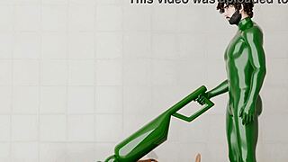 guy straps another into rotating machine for intense pleasure session