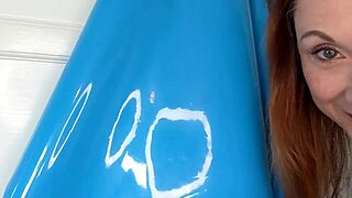 squirting redhead milf apron fetish fingers shaved pussy to orgasm