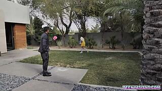 Tiny Asian Elle Venoze strapon threesome punishment blasts