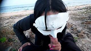 summer coming let's do beach anal creampie fuck