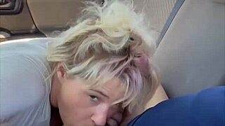 Blonde hooker deepthroats bbbj then bent over bareback with ass cumshot