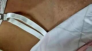 Babysitter begs daddy not to cum inside juicy milf pussy outdoors