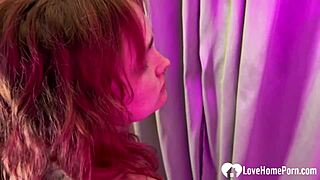 Tied redhead in socks bent over for hardcore doggystyle fuck