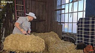 curvy farm girl fucked deep by cowboy in creampie ride