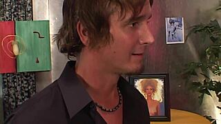 brunette anal teen threesome with milf double penetration and shaved pussy play