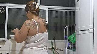 exhibitionist flashes tempting nightgown seductively