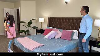 young babe bends over rides cowgirl fulfilling his needs