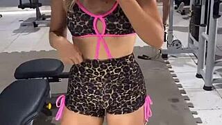 luana aciolli workouts in TINY shorts pure gym EXHIBITIONISM