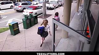 small tits brunette teen shoplifter fucks big cock mall cop for freedom