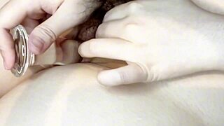 tight juicy pussy rides glass dildo roller coaster deep