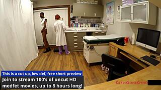 soccer star jewel endures tickling latex gloves during sports physical