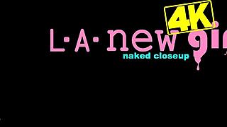 Sexy brunette teases juicy clit and pussy closeup