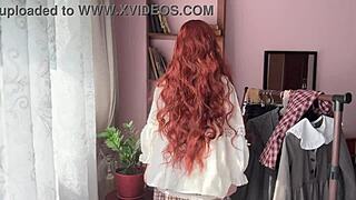 library nerd in stockings teases her petite body 🔥📚