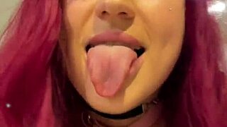 red haired teen stripteases sexy sucking dildo sex machine prep