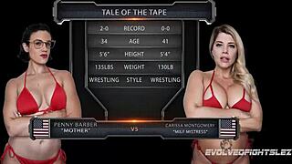 penny barber vs carissa montgomery lesbian strapon wrestling