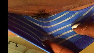 EBONY Jessica Grabbit fingers hairy pussy with rabbit toy