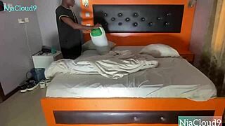 drunk stepmom dresses bed then begs bedroom squirting fuck