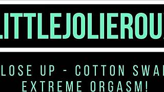 closeup pussy swab tease builds to dripping extreme orgasm