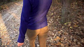 pawg milf struts in tight jeans with visible panty tease