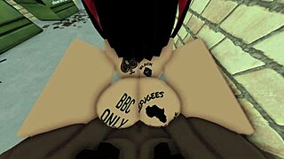 rice bunny bounces on bbc deep in dark alley