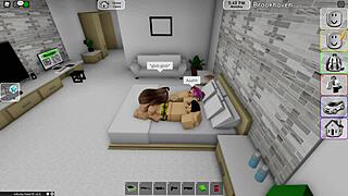 big cocked guy cums hard with two hotties in bed
