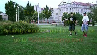 alexis crystal takes public gangbang threesome on street